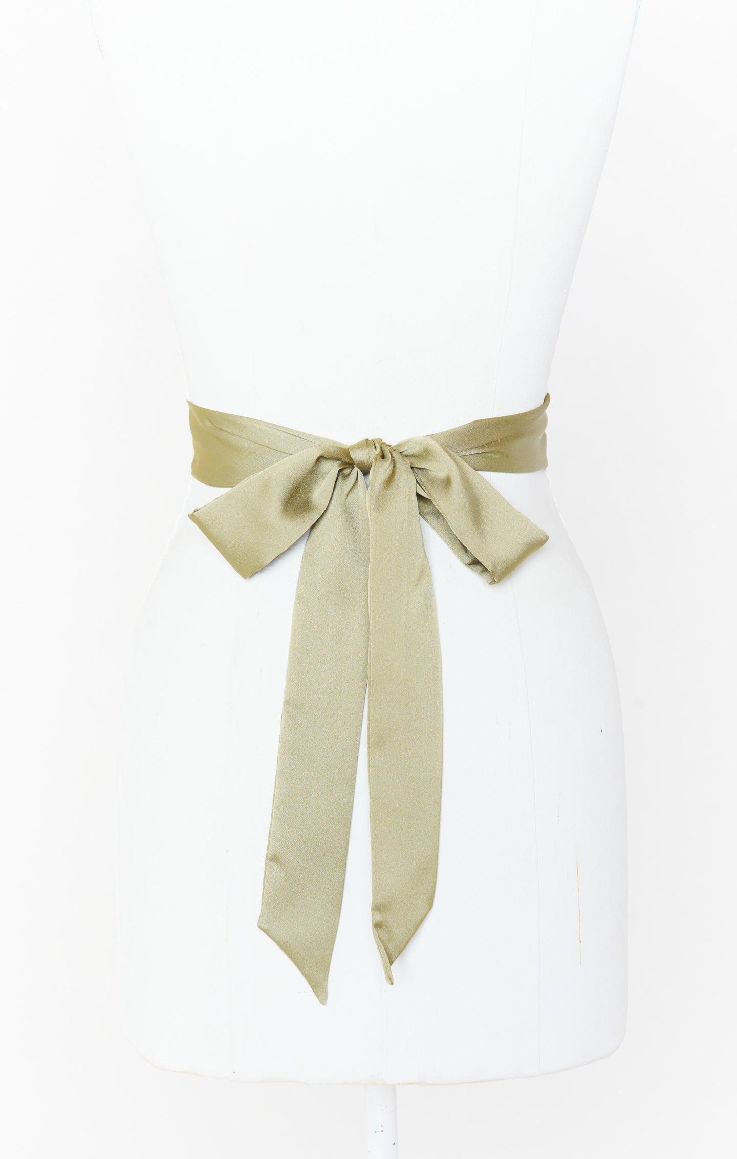 Bridesmaid Sash ~ Moss Green Luxe Satin Product Image