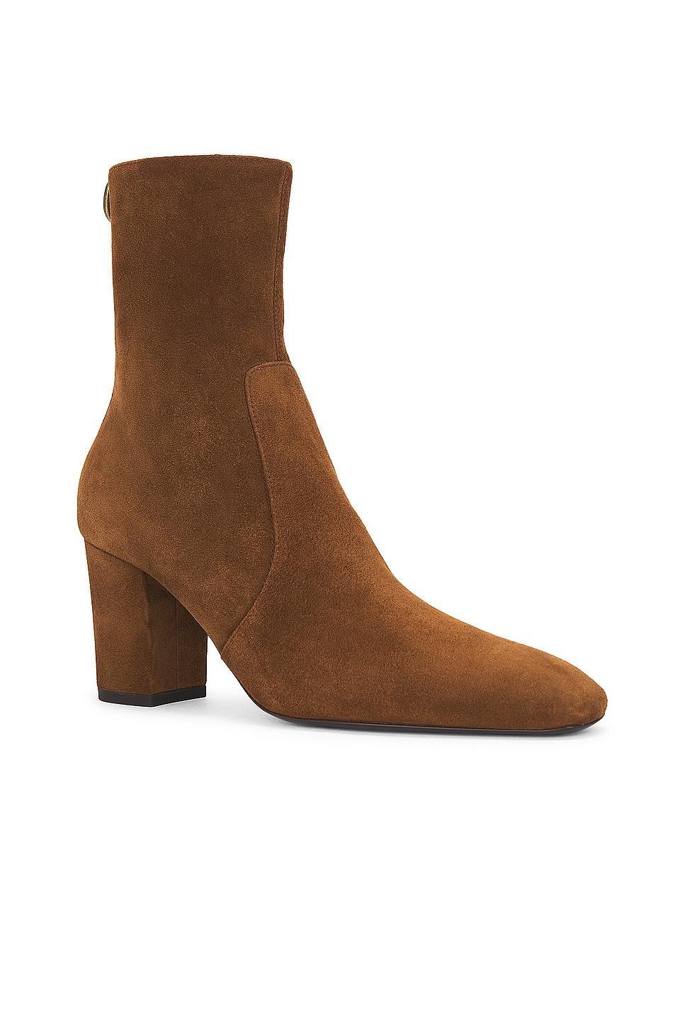 Saint Laurent Betty Zipped Bootie in Brown Product Image