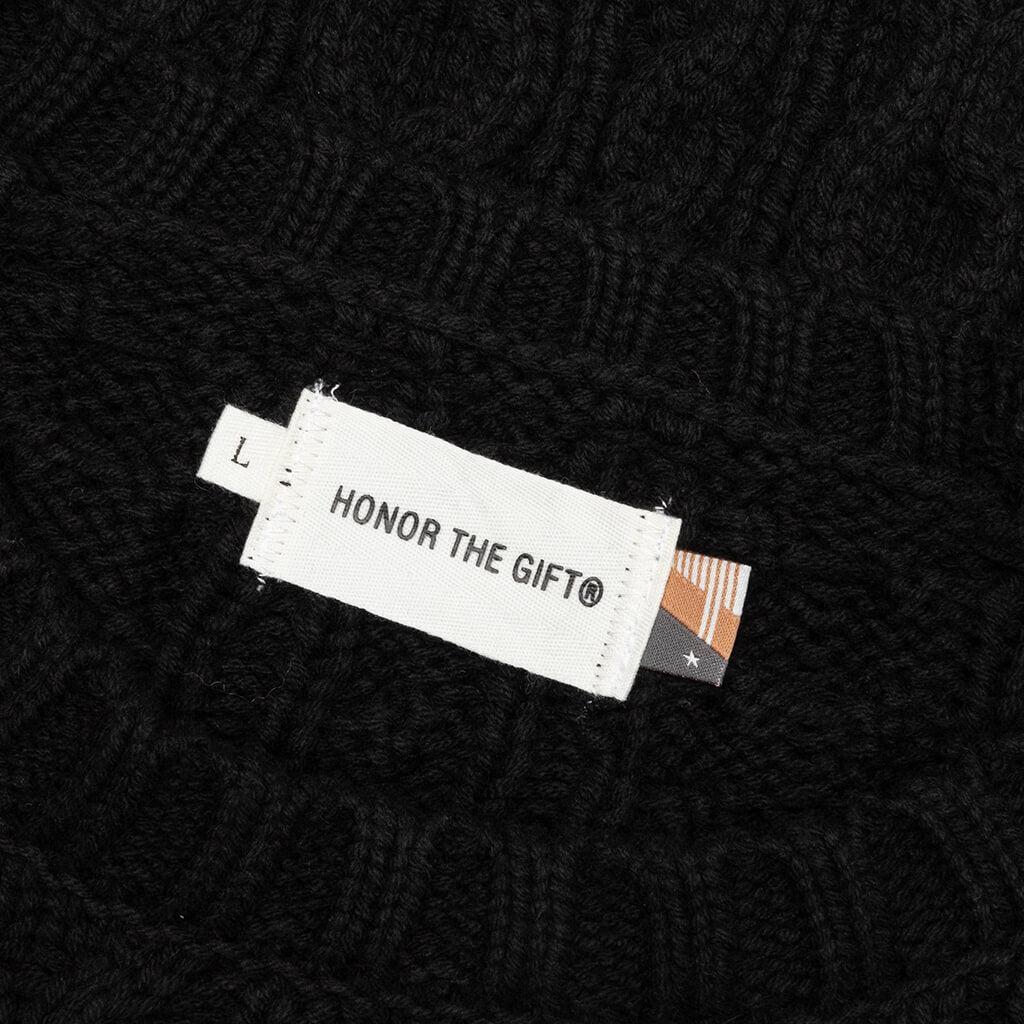 HTG Cable Knit Jumper Sweater - Black Male Product Image