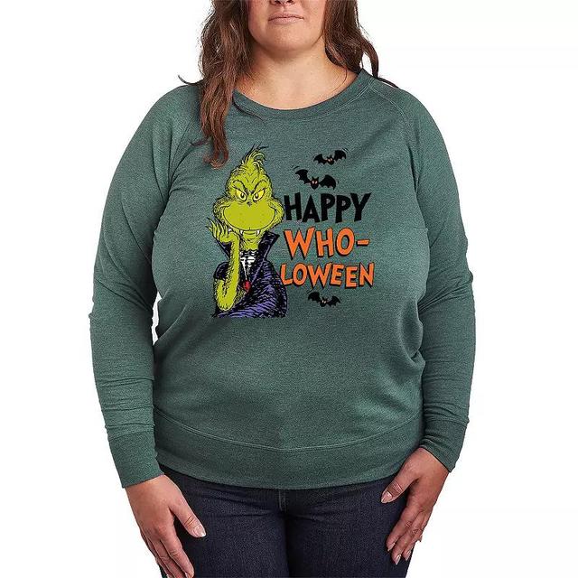 Plus Size Dr. Seuss Happy WhoLoween Pullover, Womens Grey Green Product Image