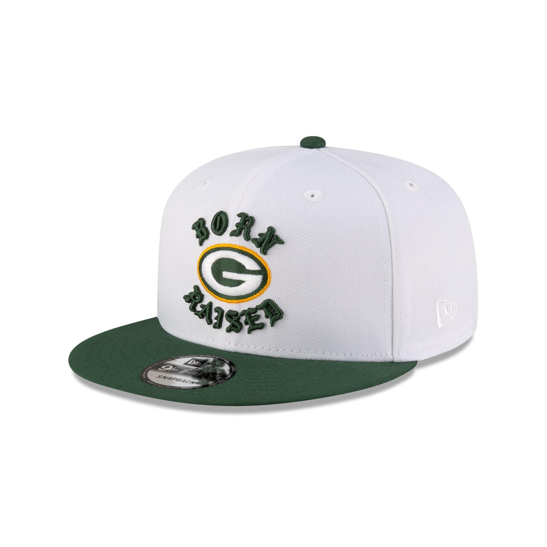 Born x Raised Green Bay Packers White 9FIFTY Snapback Male Product Image