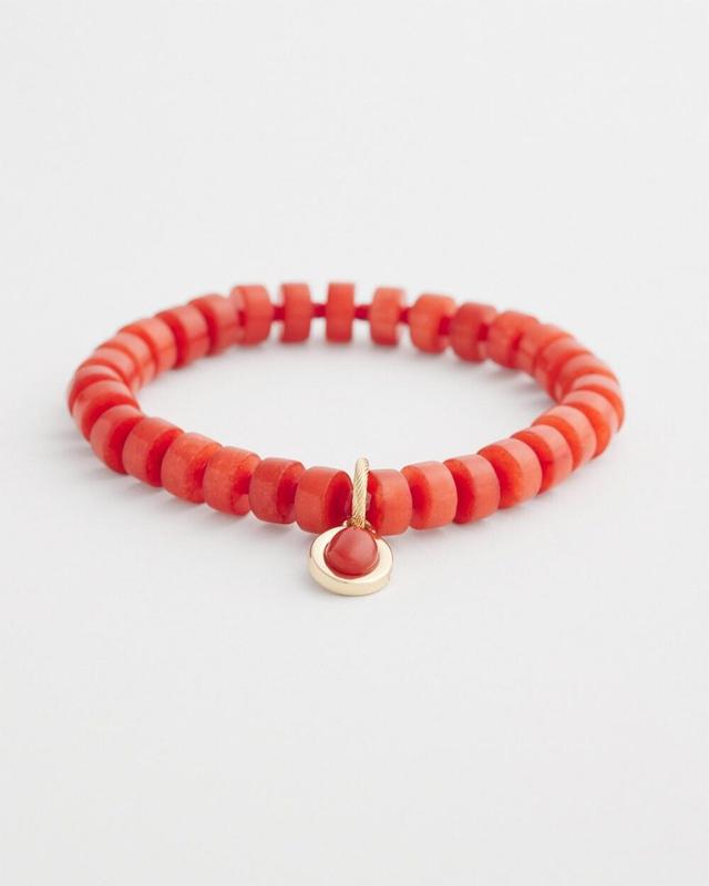 Orange Agate Drop Off Stretch Bracelet   Chico's - Coral Zinnia - Women Product Image