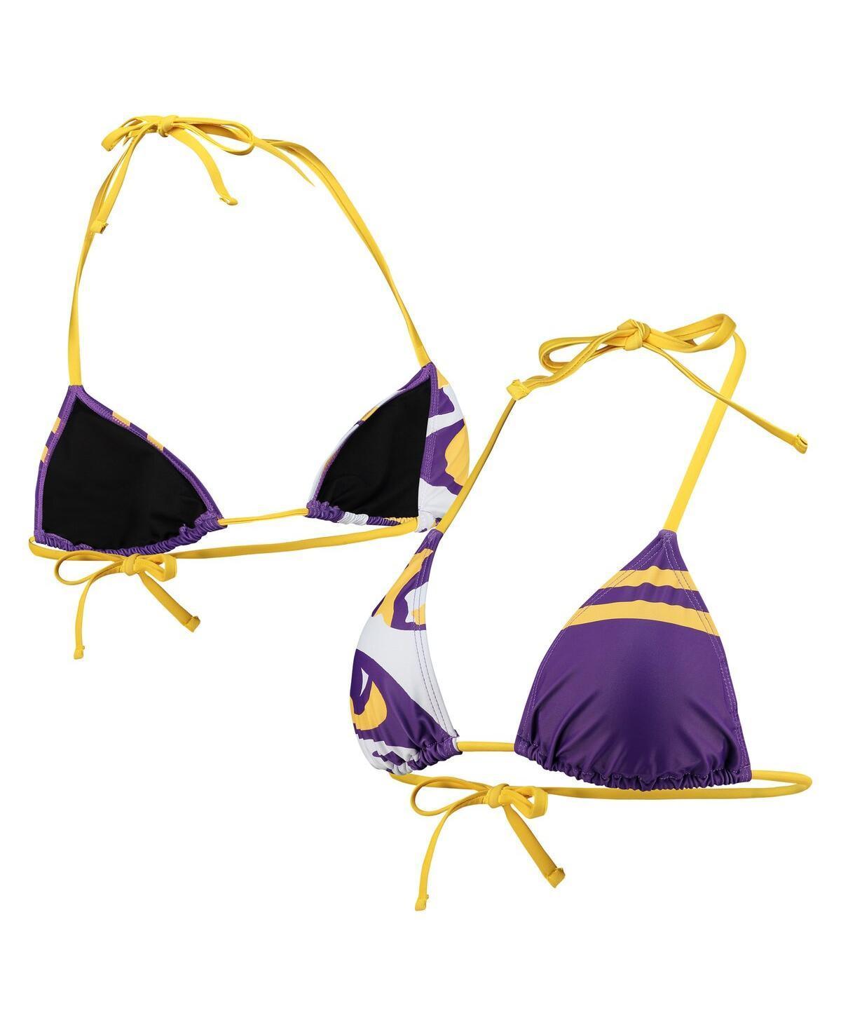 Womens FOCO LSU Tigers Wordmark Bikini Top Product Image