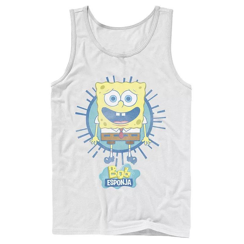 Mens Nickelodeon SpongeBob SquarePants Bob Rays Spanish Graphic Tank Top Blue Product Image