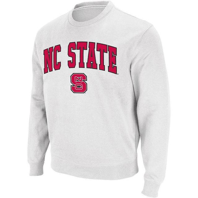 Mens Colosseum White NC State Wolfpack Arch & Logo Crew Neck Sweatshirt Product Image