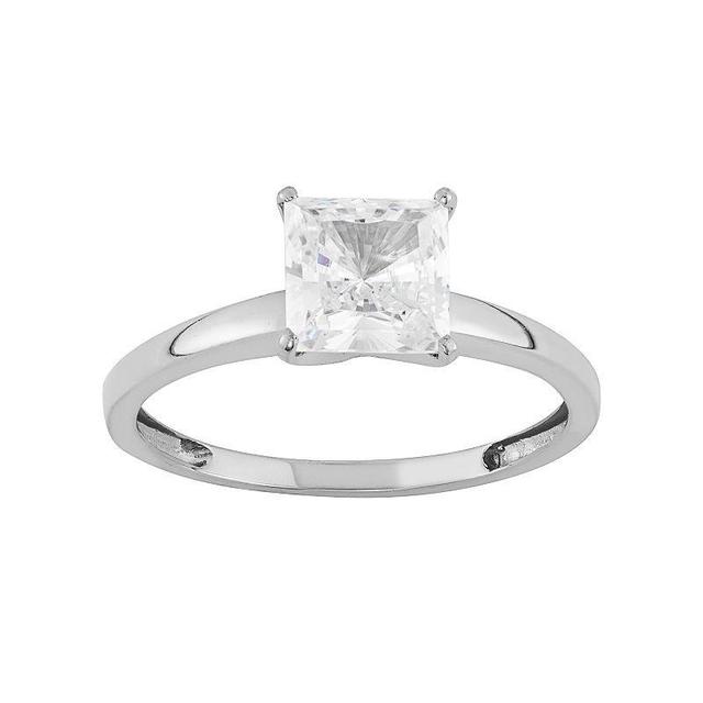 10k Gold Cubic Zirconia Solitaire Engagement Ring, Womens White Product Image