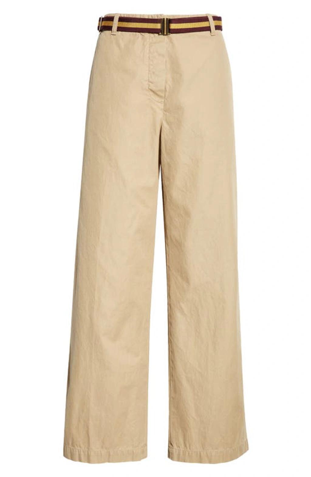 Belted Cotton Chinos In 200 Hay Product Image