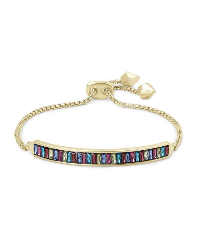 Kendra Scott Jack Adjustable Gold Chain Bracelet in Multi Crystal | Nano Crystal Product Image