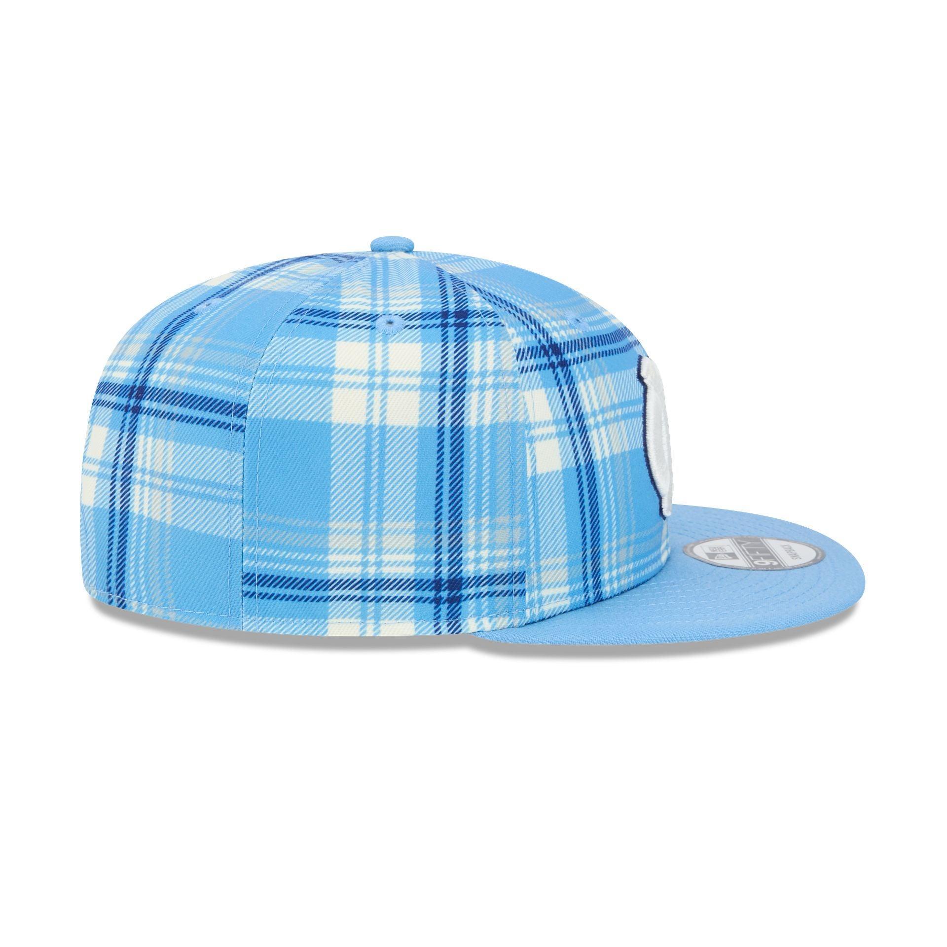 North Carolina University Tar Heels Plaid 9FIFTY Snapback Hat Male Product Image