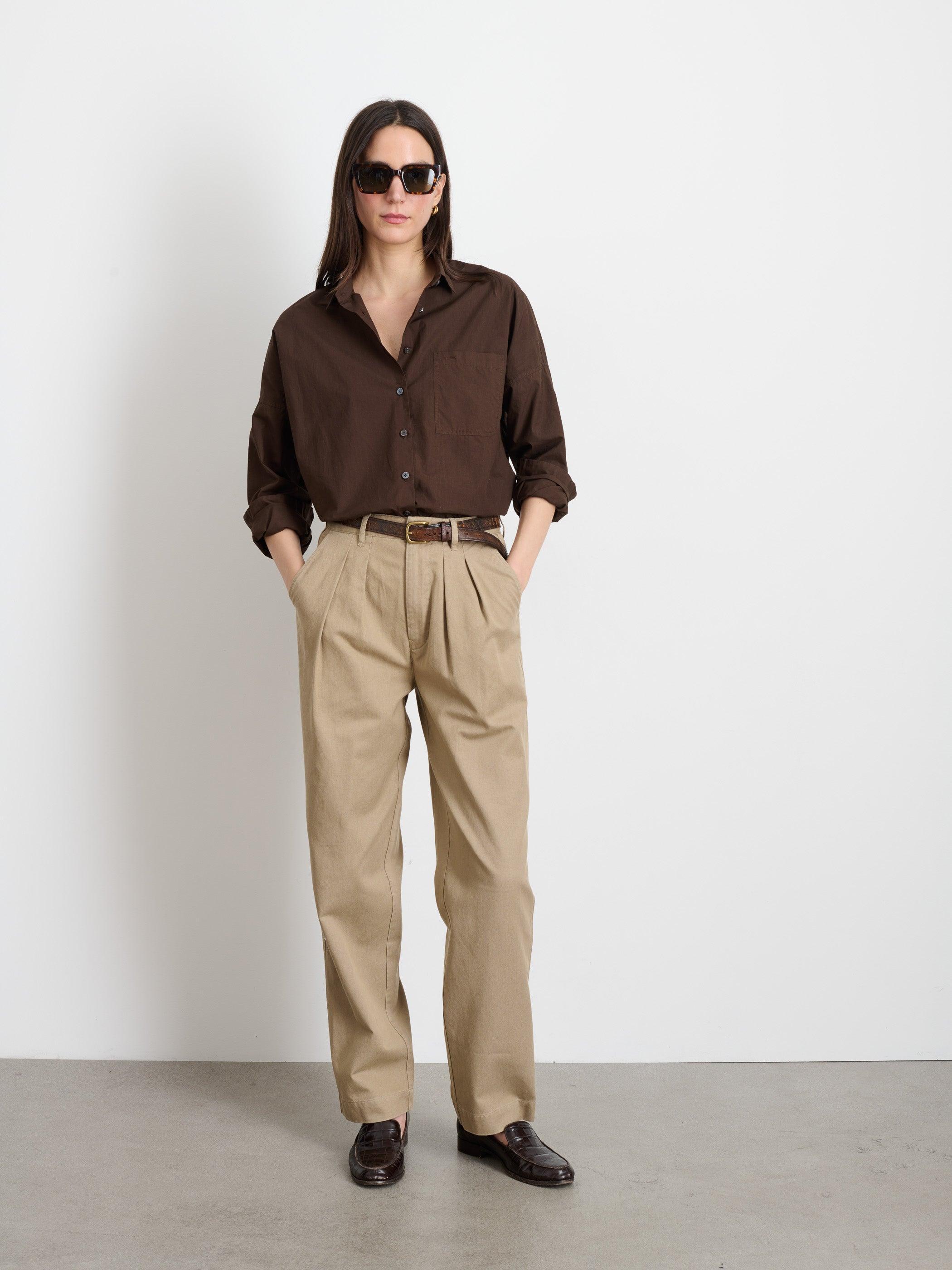 Keaton Double Pleat Pant in Twill Female Product Image