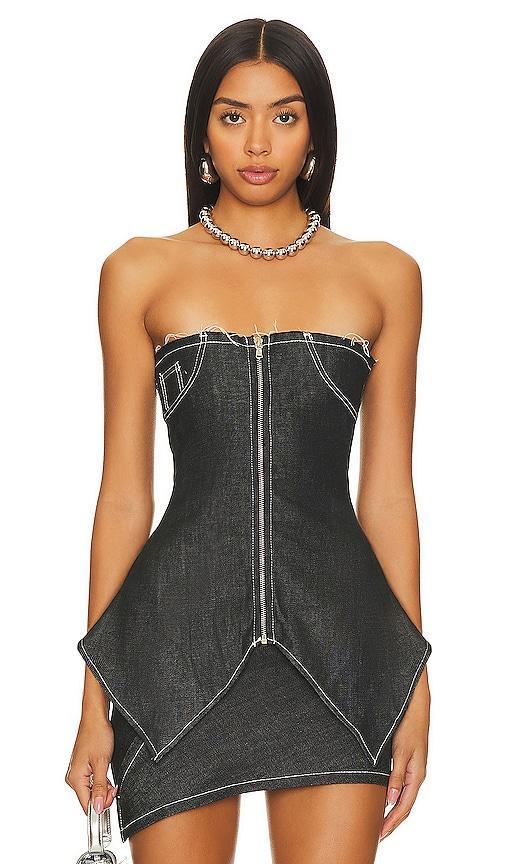 x REVOLVE Zip Front Tube Top With Uneven Hem Product Image