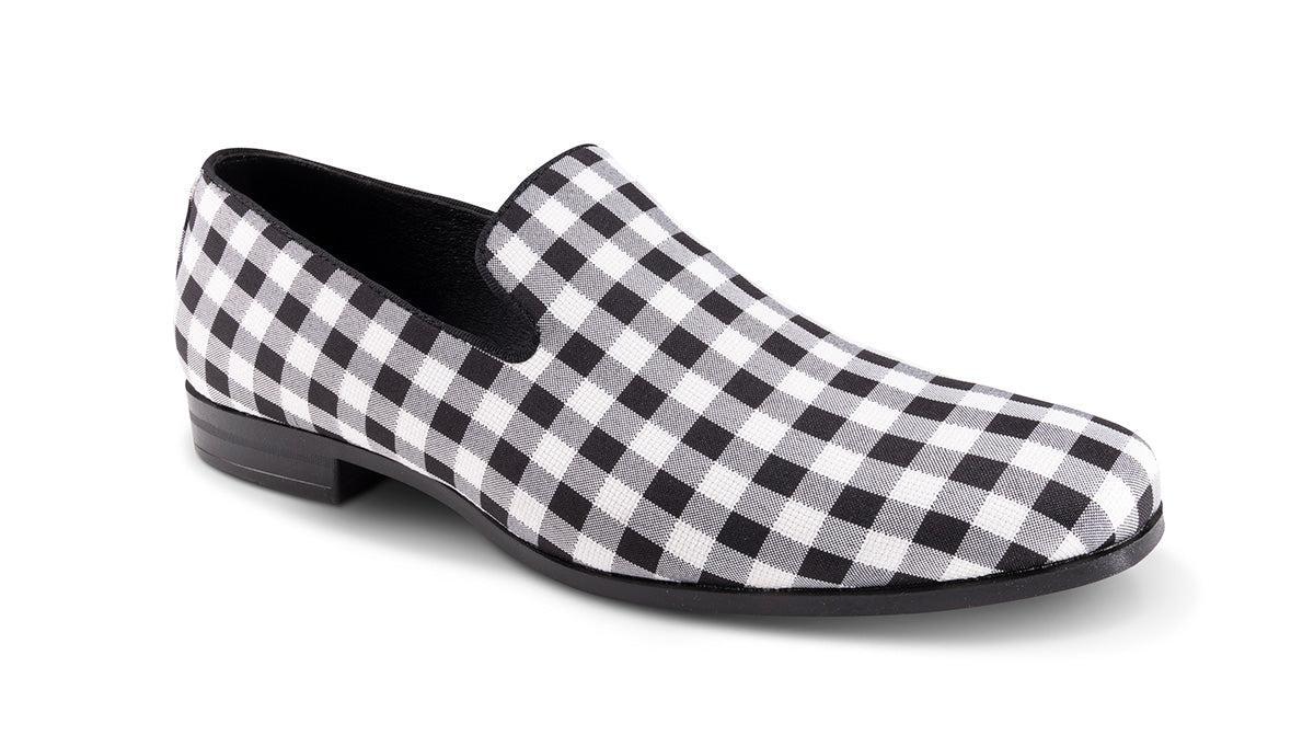 Black Checkered Printed Loafer Product Image