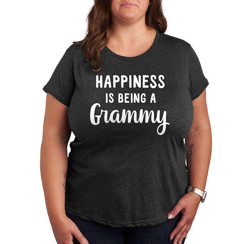 Womens Happiness is Being a Grammy Graphic Tee, Girls Heather Grey Product Image