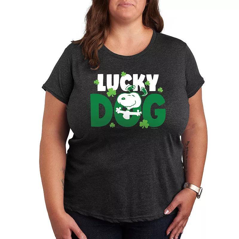 Plus Peanuts Snoopy Lucky Dog Graphic Tee, Womens Product Image