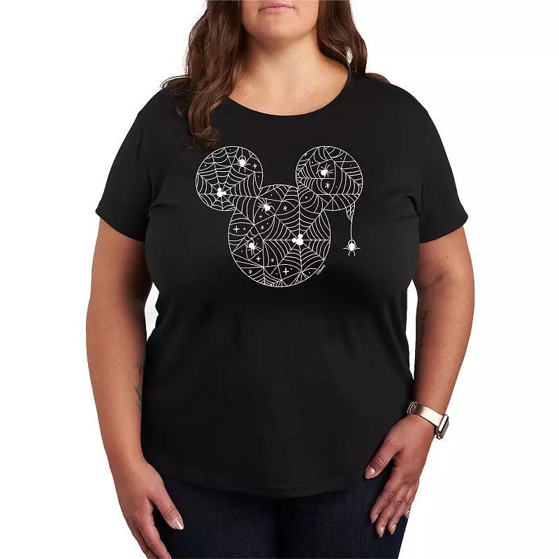 Disneys Mickey Mouse Plus Size Spider Web Graphic Tee, Womens Product Image