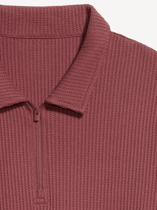 Quarter-Zip Waffle Polo Sweater Product Image