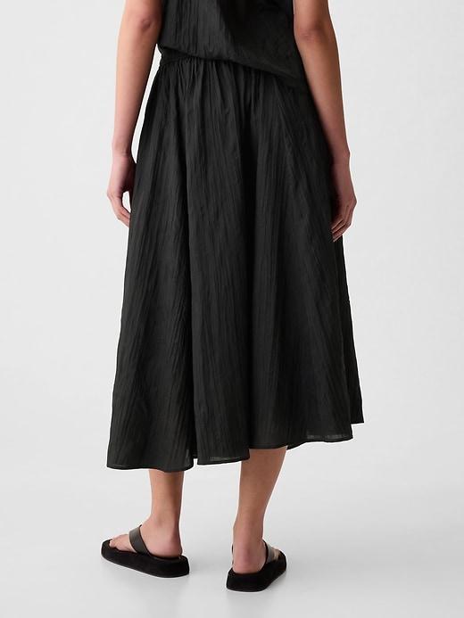 Textured Crinkle Pull-On Midi Skirt Product Image