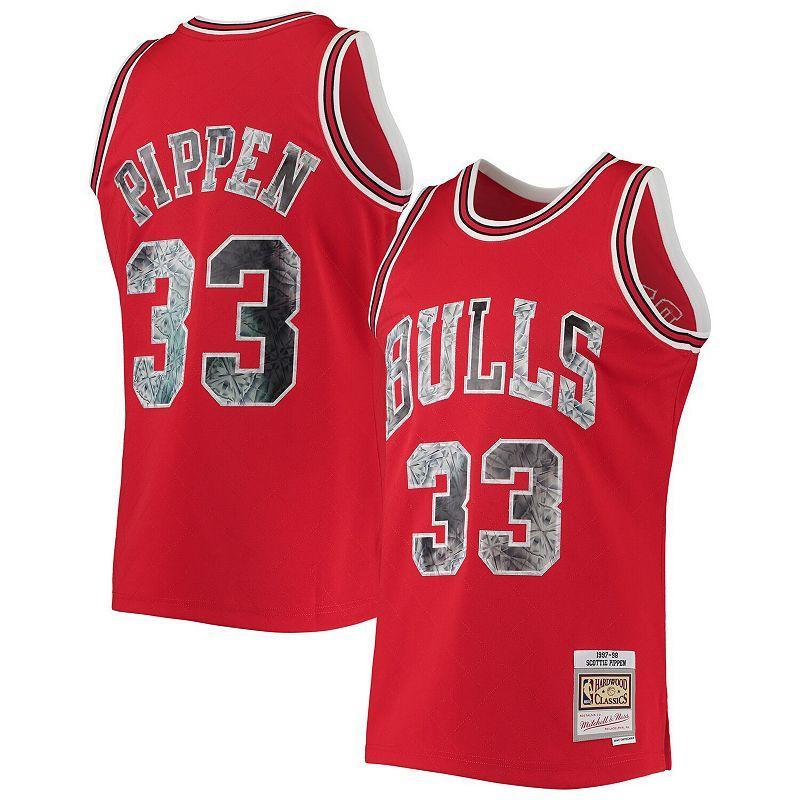 Mens Scottie Pippen Red Chicago Bulls 1997-98 Hardwood Classics 75th Anniversary Diamond Swingman Jersey - Red Product Image