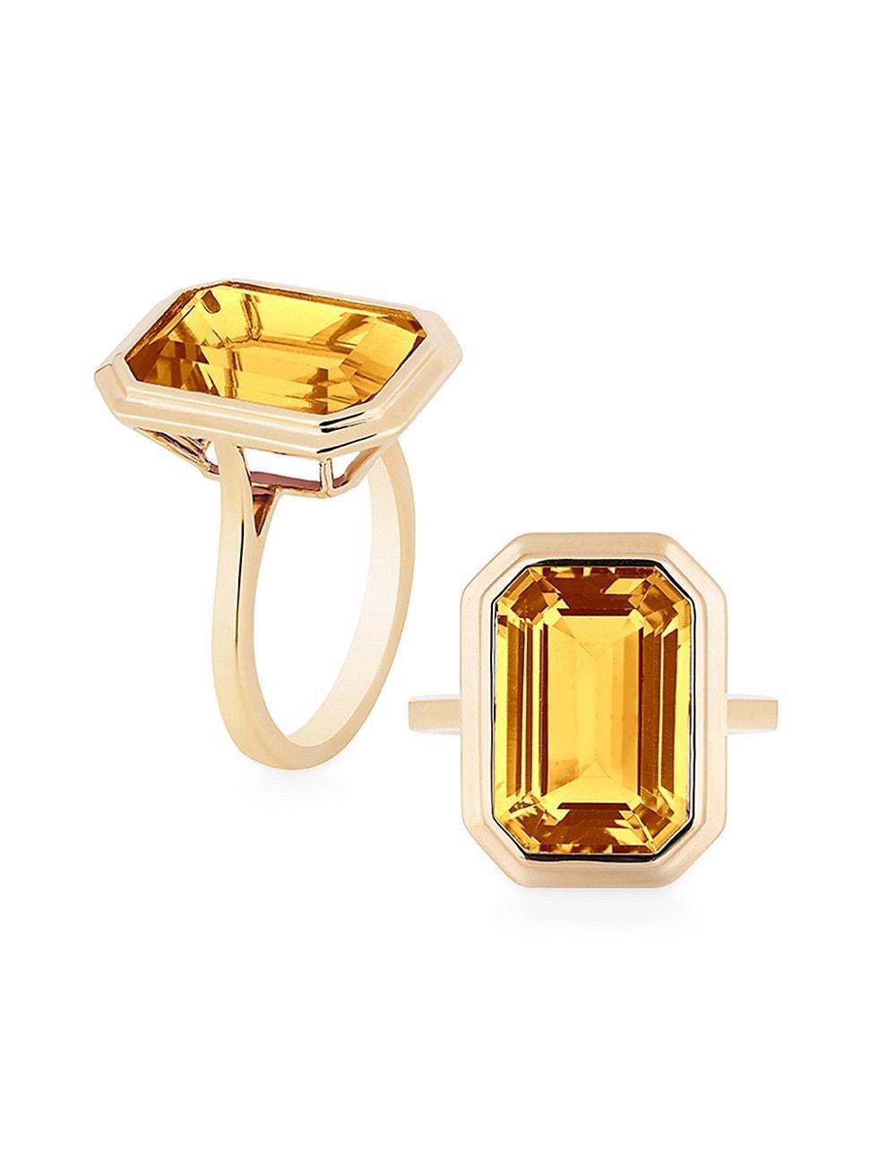 Womens Manhattan 18K Yellow Gold & Citrine Ring Product Image