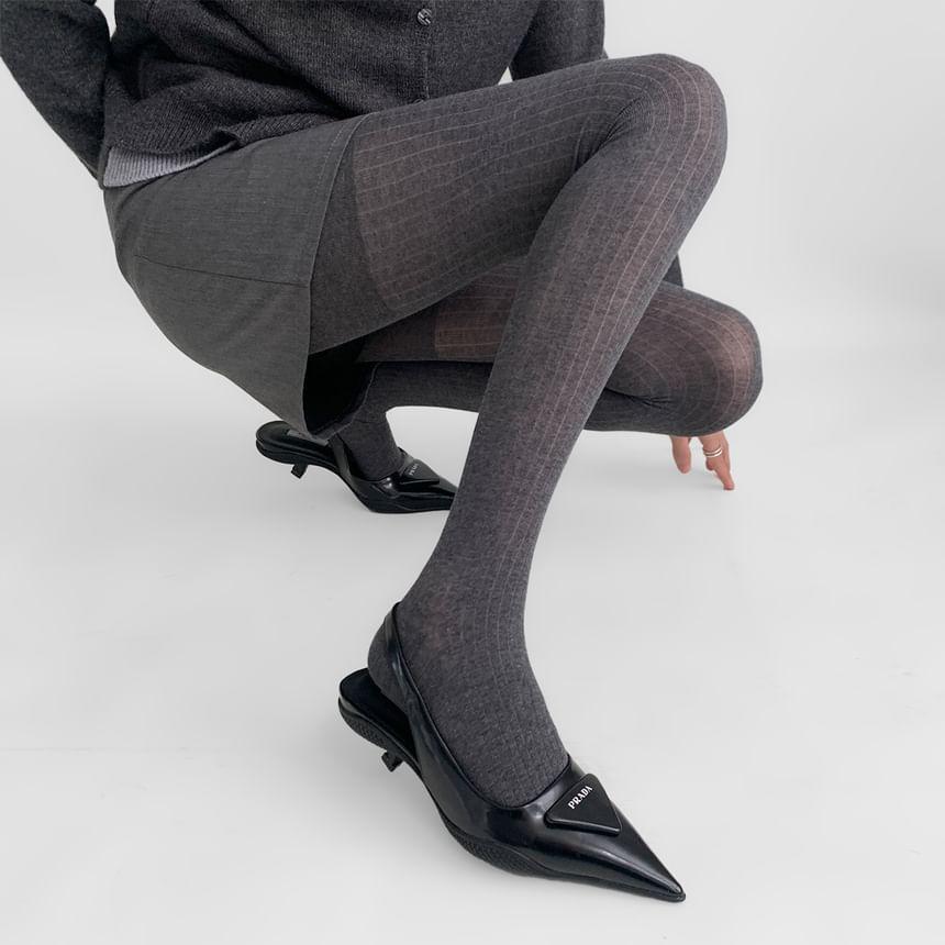 Plain Ribbed Tights Product Image