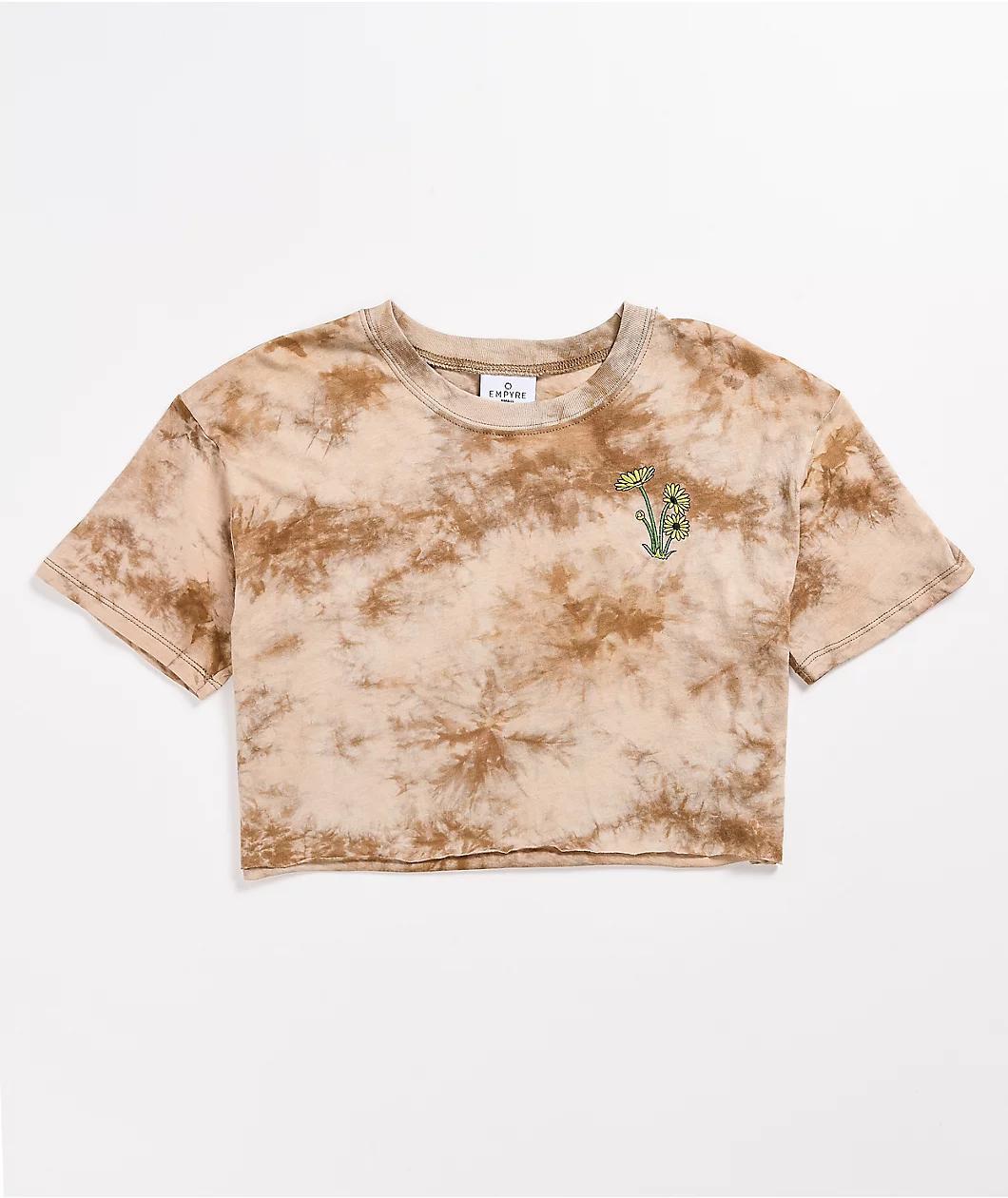 Empyre Kipsy Tan Tie Dye Crop T-Shirt Product Image