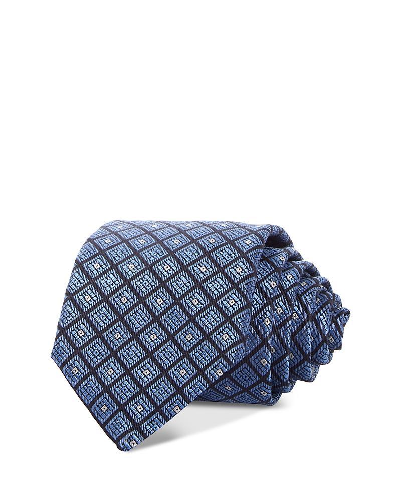 CANALI Silk Classic Diamond Medallion Tie In Blue Product Image