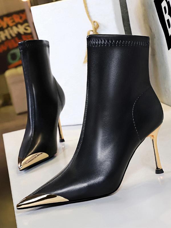 Pointed-Toe Split-Joint Boots Pumps product image