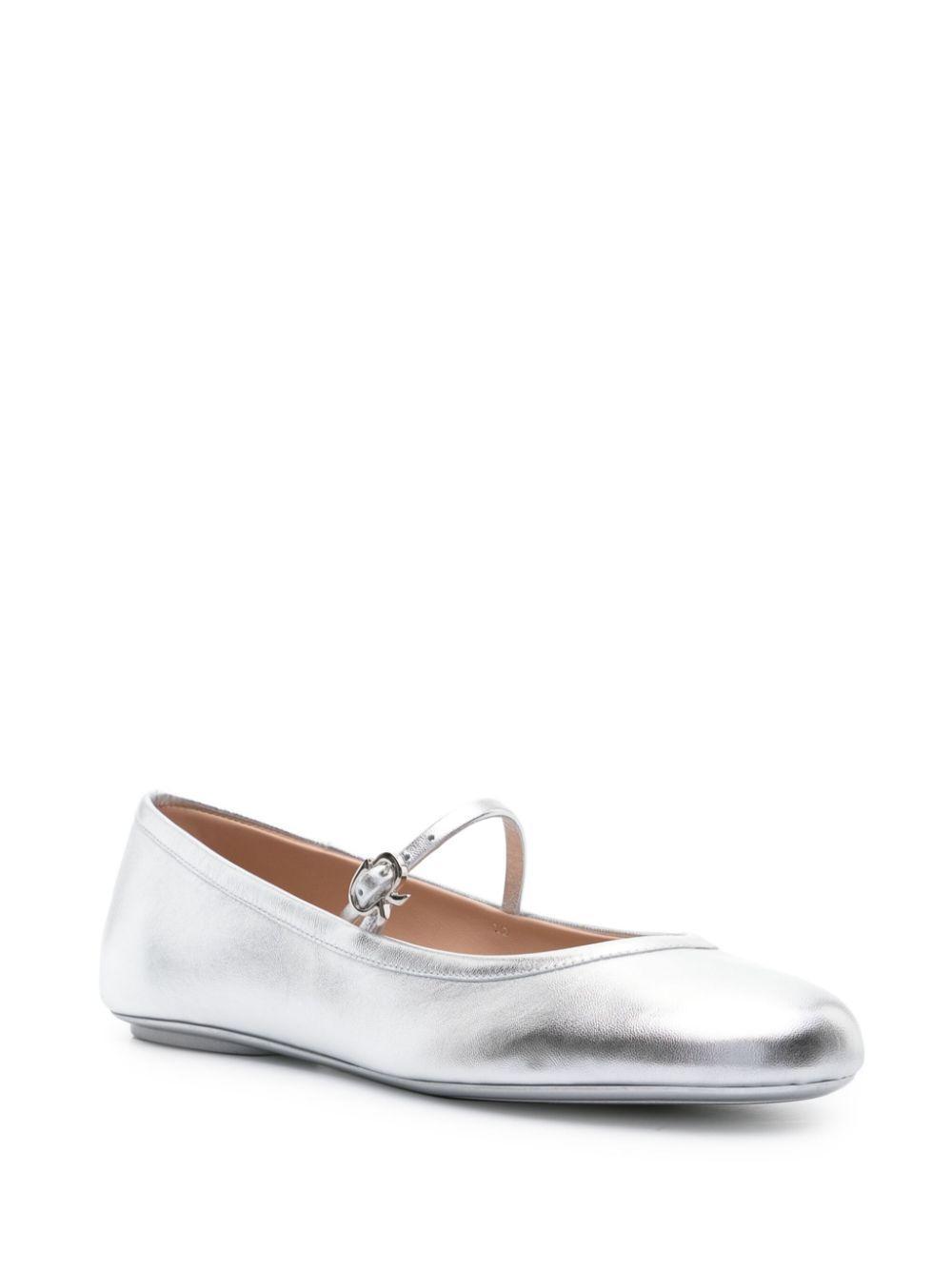 GIANVITO ROSSI Metallic Crystal-band Ballerina Flats Product Image