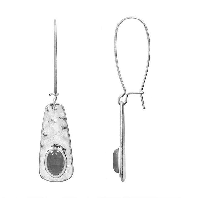 Sonoma Goods For Life Silver Tone Flatform Stone Drop Nickel Free Earrings, Womens, Gray Product Image