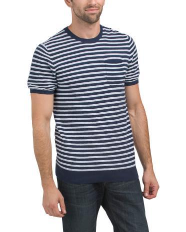 Textured Striped T-Shirt For Men Product Image