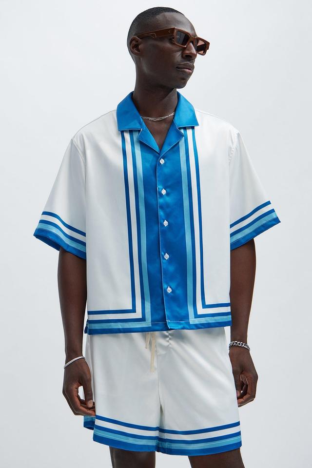 Edgar Printed Stripes Shirt - White/combo Product Image