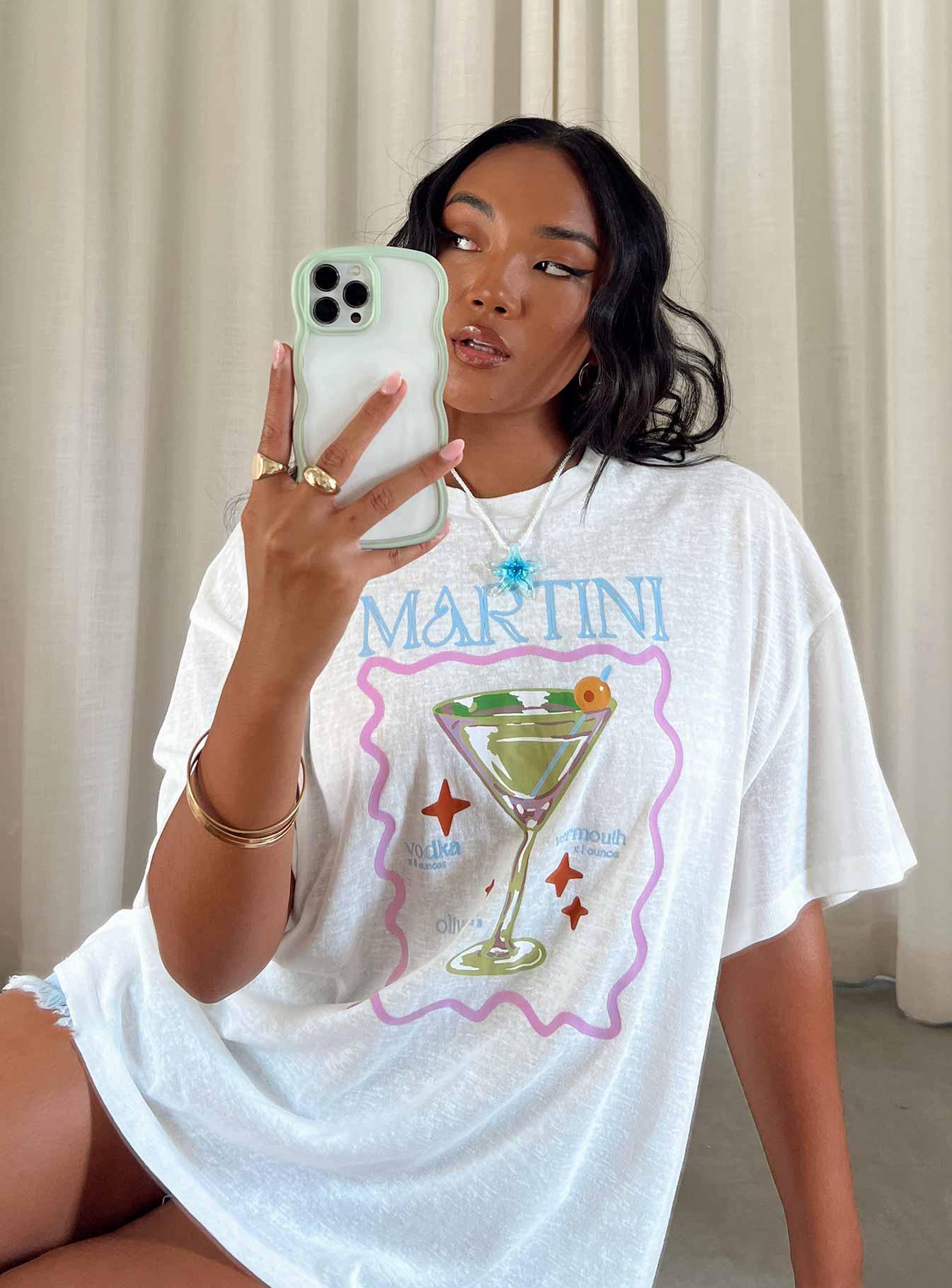 Martini Oversized Tee White Product Image