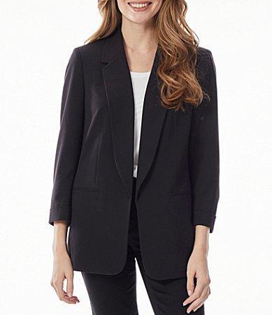 Jones New York Roll Cuff Notch Lapel 34 Sleeve Blazer Product Image