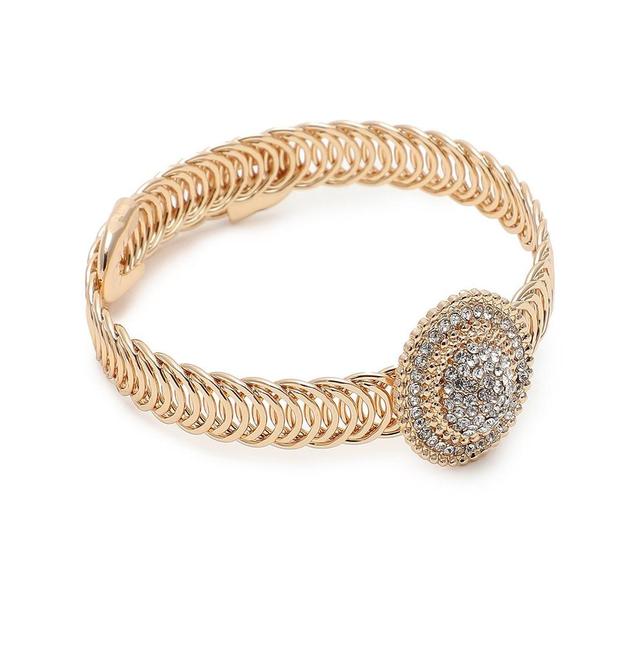 Sohi Womens Gold Circular Ripple Bracelet Product Image