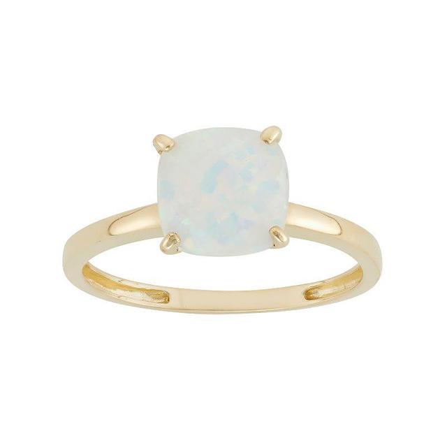 Designs by Gioelli Lab-Created Opal 10k Gold Ring, Womens White Product Image