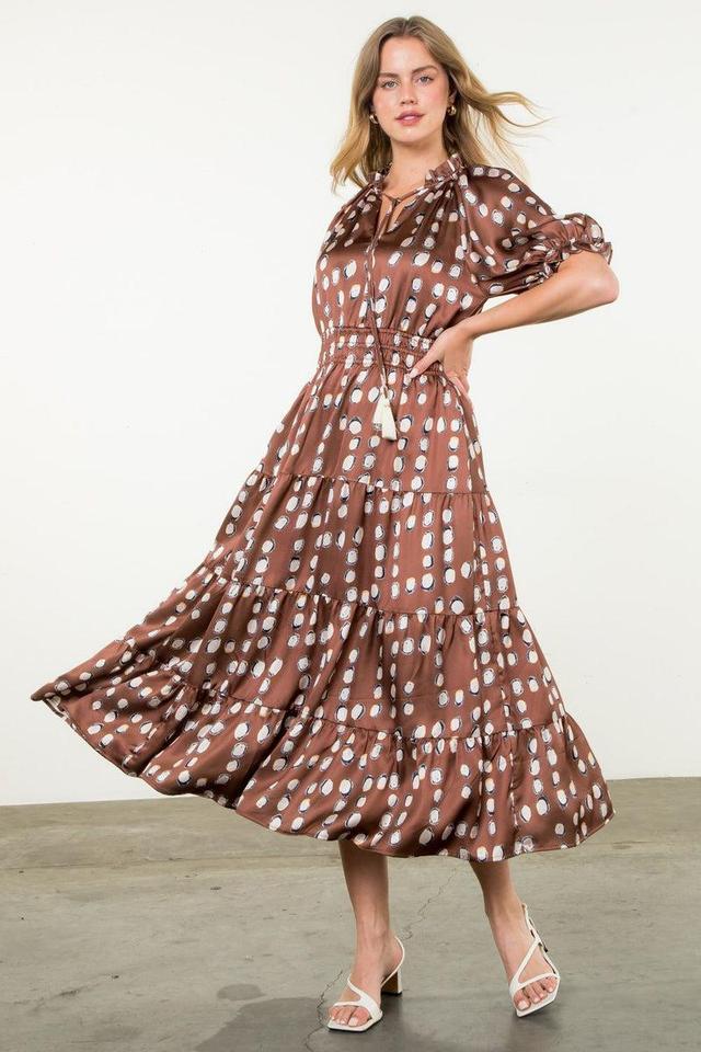 Michelle Tassel Tie Print Tiered Dress Product Image