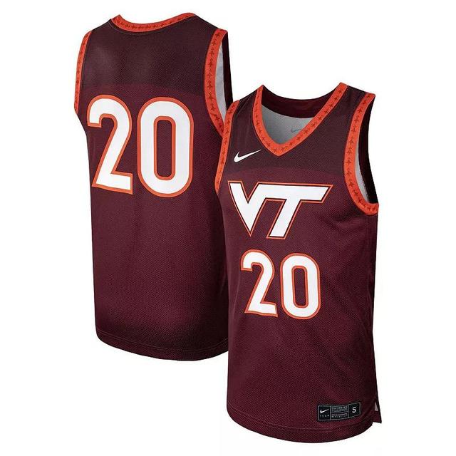 Mens Nike #20 Maroon Virginia Tech Hokies Replica Basketball Jersey Product Image