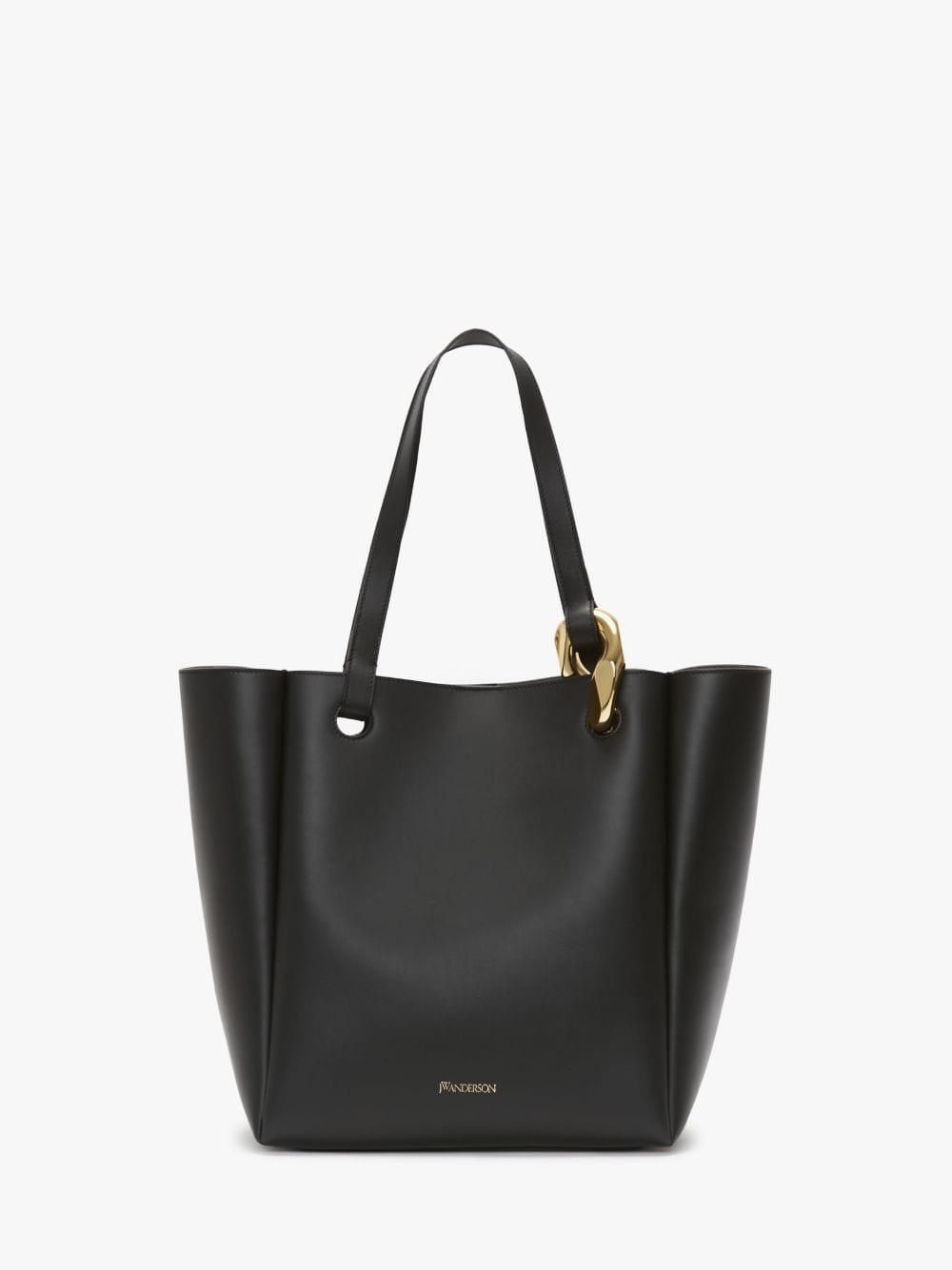 JWA CORNER TOTE - LEATHER TOTE BAG in black | JW Anderson US  Product Image