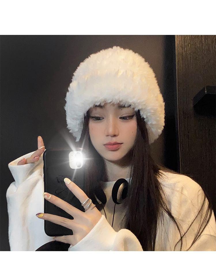 Faux Fur Knit Beanie Product Image