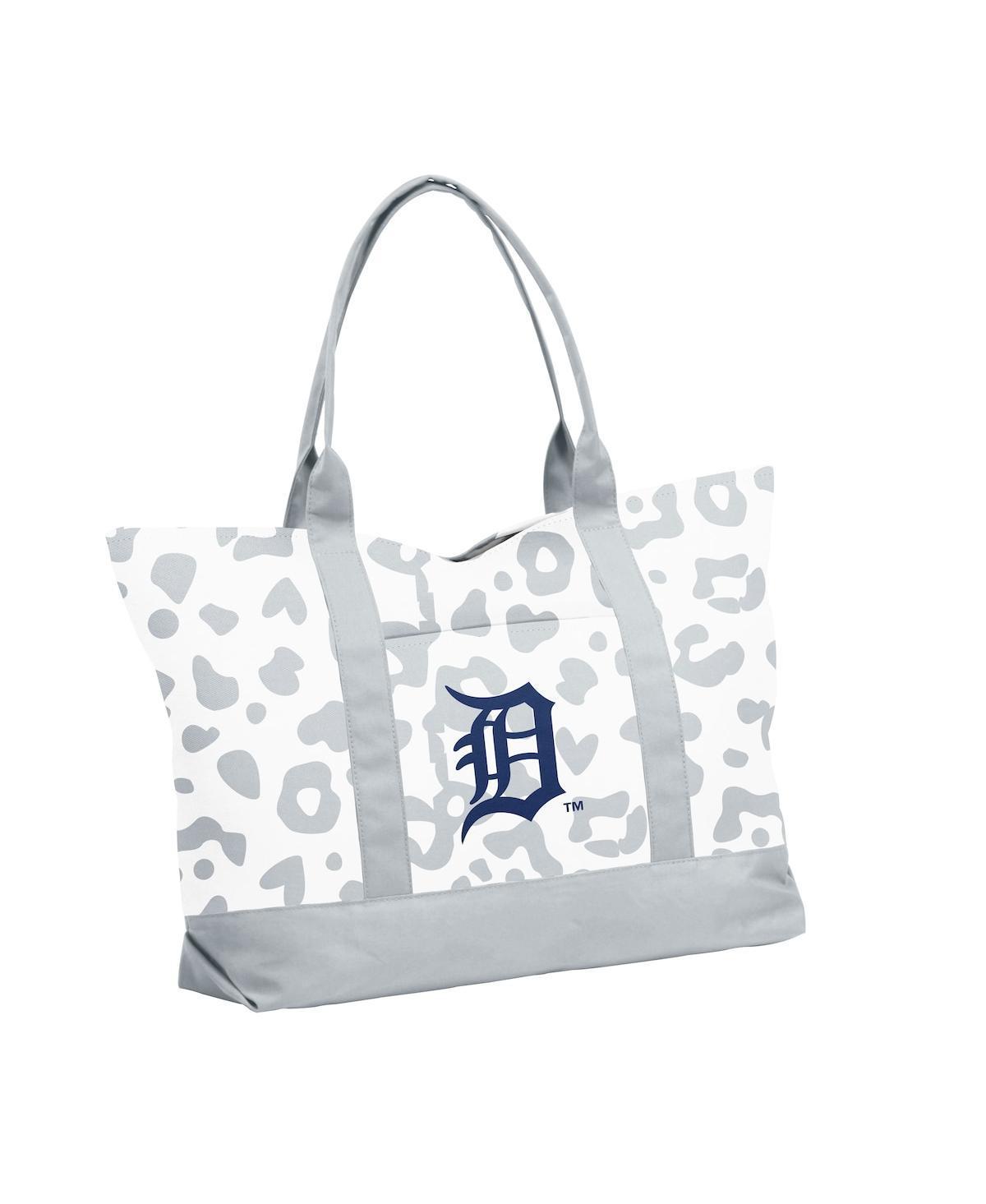 Womens Detroit Tigers Leopard Pattern Tote - White Product Image