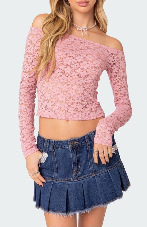 EDIKTED Carolina Lace Off the Shoulder Top Product Image