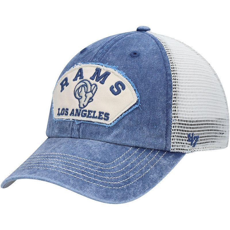 Mens 47 Navy/White Los Angeles Rams Denali Trucker Clean Up Snapback Hat, LAR Blue Product Image