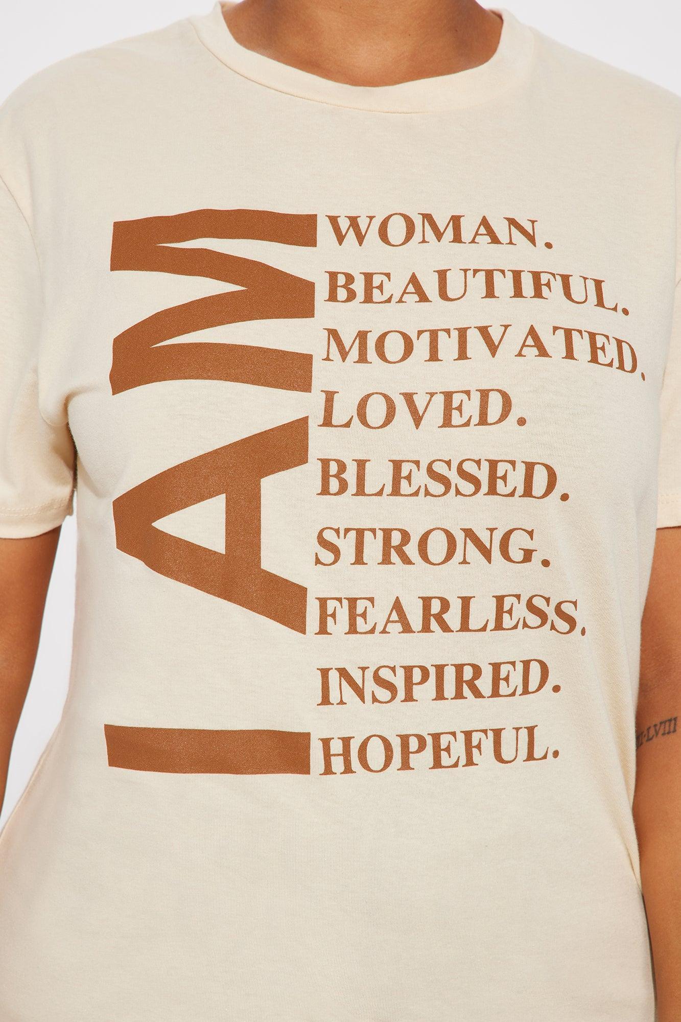 I Am Woman Tee - Natural/Combo Product Image