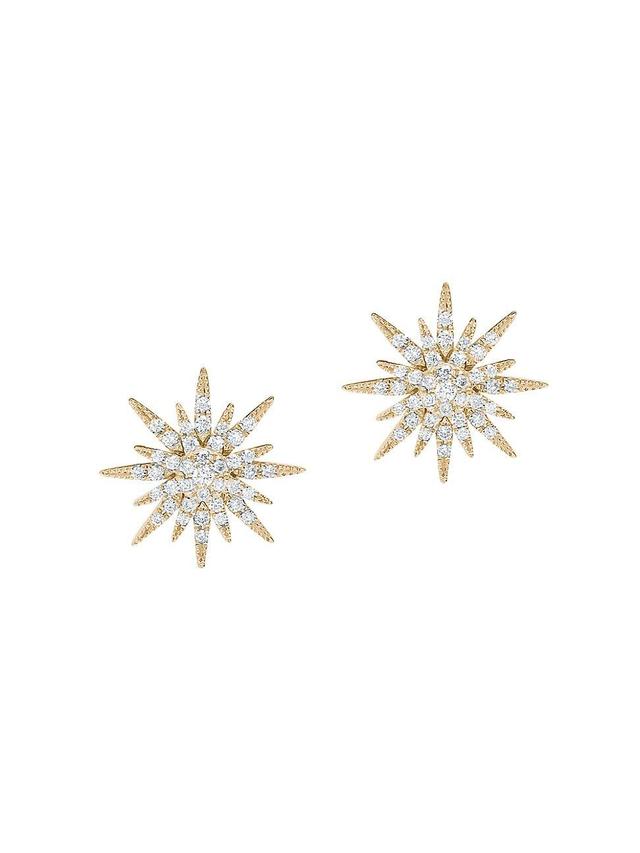 Womens Soleil 18K Yellow Gold & Diamond Stud Earrings Product Image