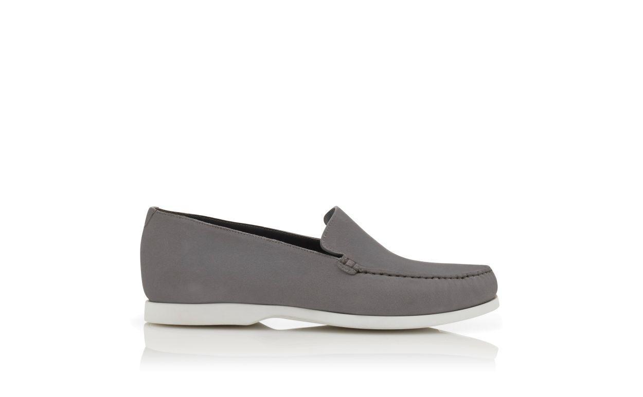 MONACO Grey Suede Boat Shoes Product Image