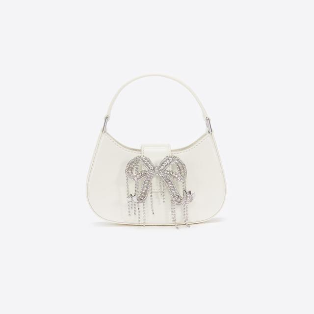 Cream Leather Crescent Bag Product Image