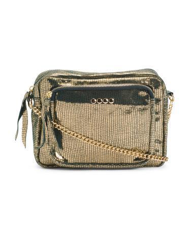 Leather Metallic Crossbody for Women Product Image