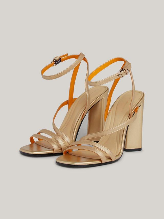 Tommy Hilfiger Women's TH Metallic Block Heel Leather Sandal Product Image