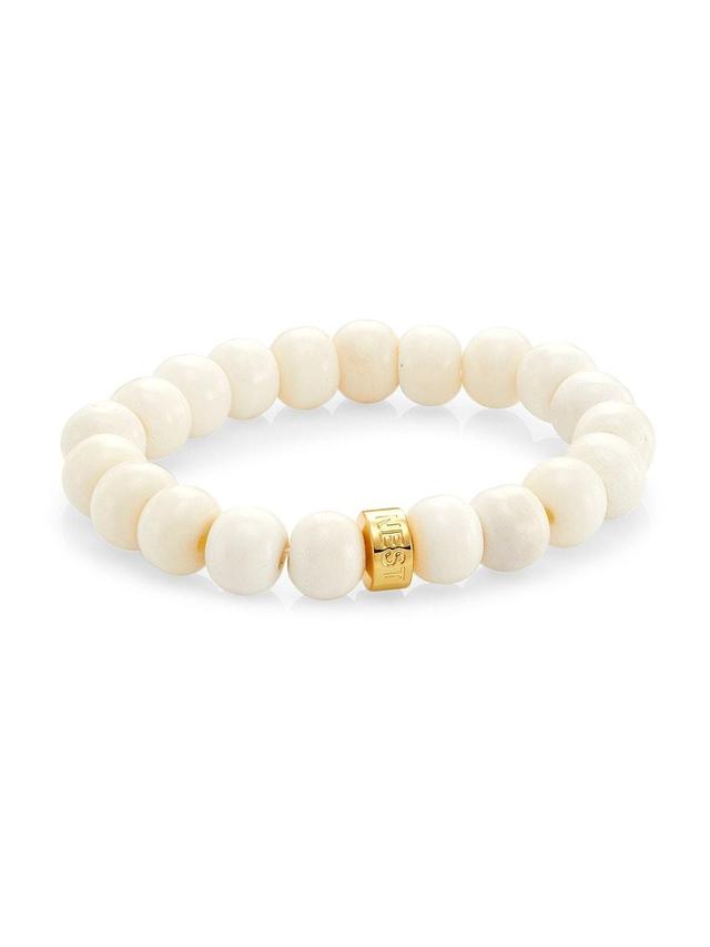 Womens Beaded Bone Stretch Bracelet Product Image