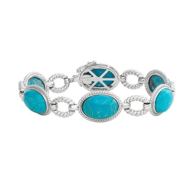 Sterling Silver Simulated Turquoise Bracelet, Womens Product Image